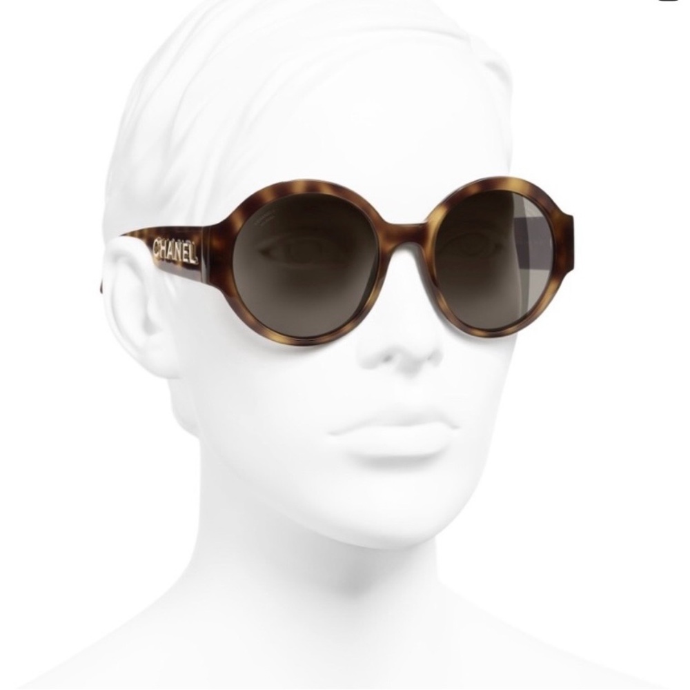 CHANEL Tortoise Shell Round Sunglasses